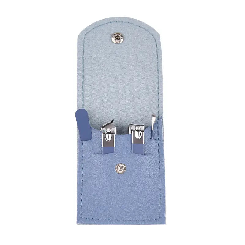 4 in 1 Professional Manicure Set 4-Piece Stainless Steel Nail Care Kit �Nail Clippers, Cuticle Nippers, Nail File &amp; Spoon Pusher �Unscented, No Batteries Needed, Non-Electric Tools for Nail Techs &amp; Home Use - Random Color