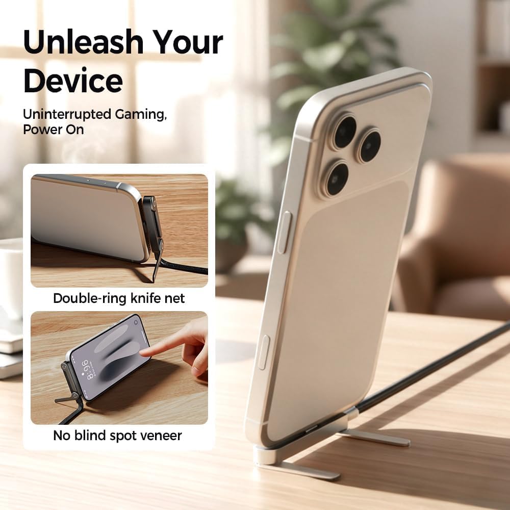 2-In-1 Data Cable With Stand | Nylon Braided USB C To USB C Cable 1.5M | 240W Fast Charging Cord For Smartphones, Tablets & Laptops