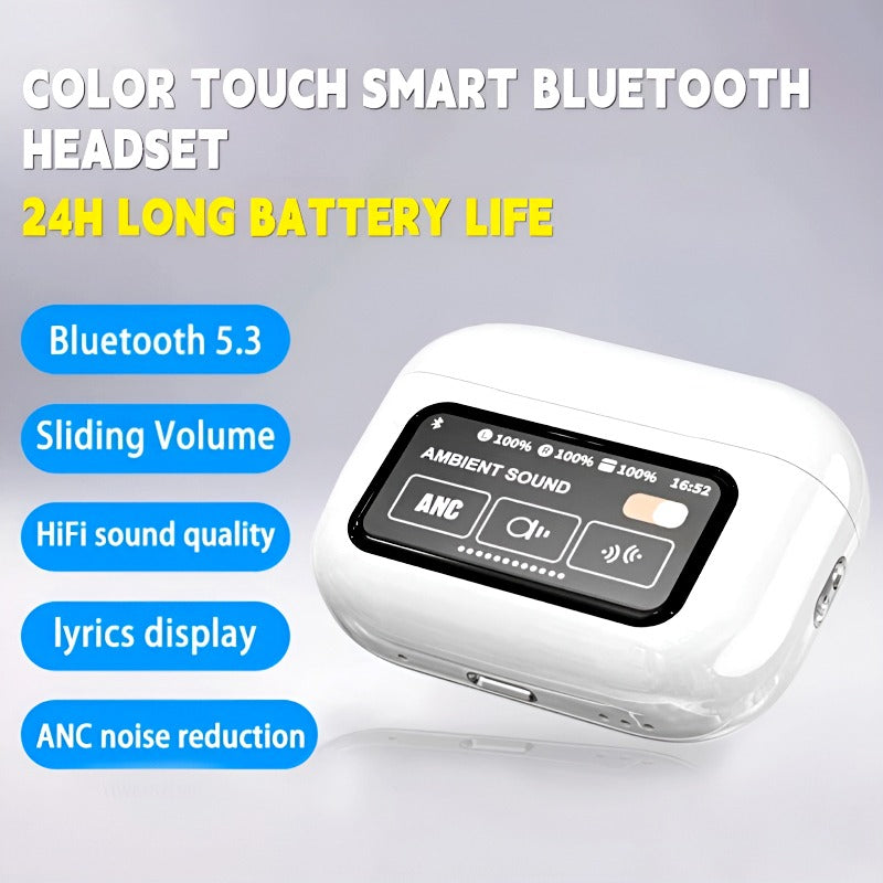 A9 Pro 2 Wireless Earbuds �Bluetooth with ANC+ENC, 4 Pcs Ear Tips, White