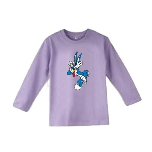 Plain Basic Full Sleeves T-Shirt for Kids �Soft Comfortable Cotton Blend Casual Wear for Boys & Girls, Everyday Use (Size Small)