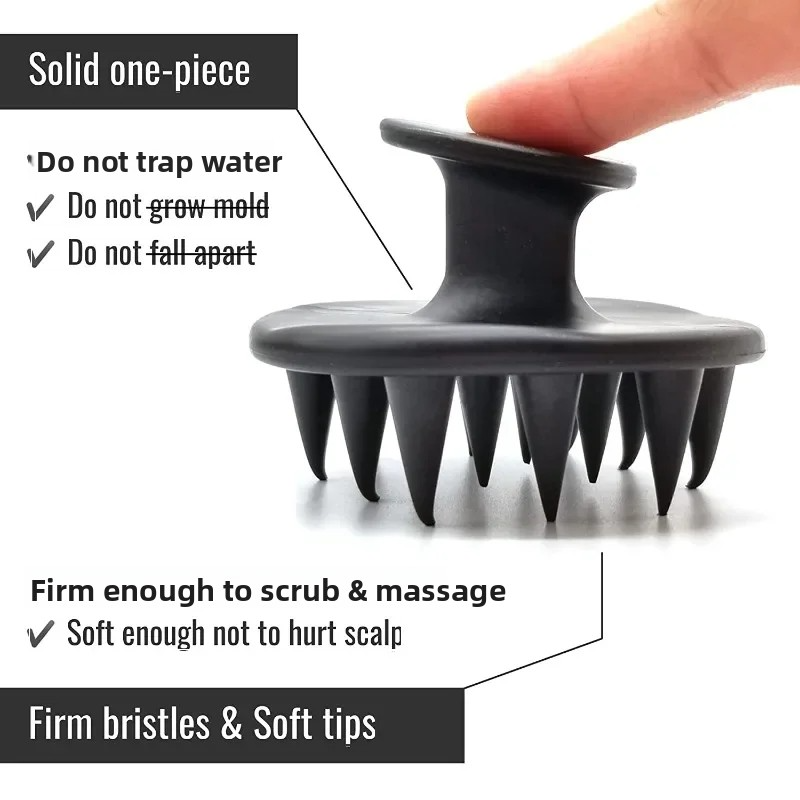 Head Cleansing &amp; Scalp Massage Brush �Soft Bristles for Wet &amp; Dry Use (Black color)