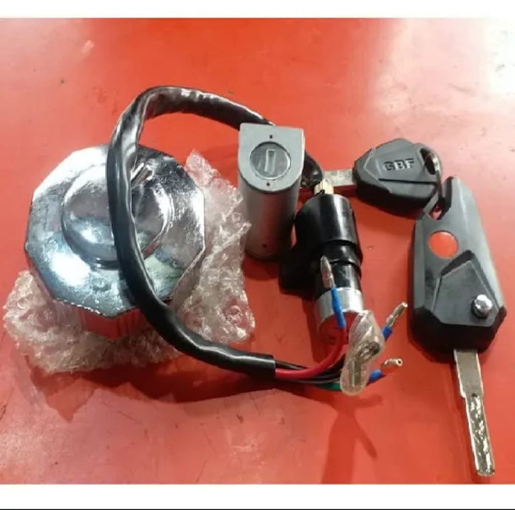 Computerised Key Lock Switch Kit 3 Pcs for Honda CD70 Bike �Complete Ignition, Handle & Fuel Tank Lock Set