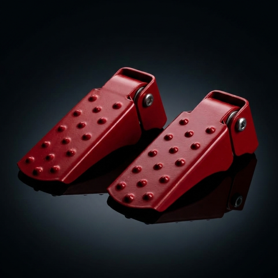 Motorcycle Footrest Genuine High Quality Universal 1 Pair | Red