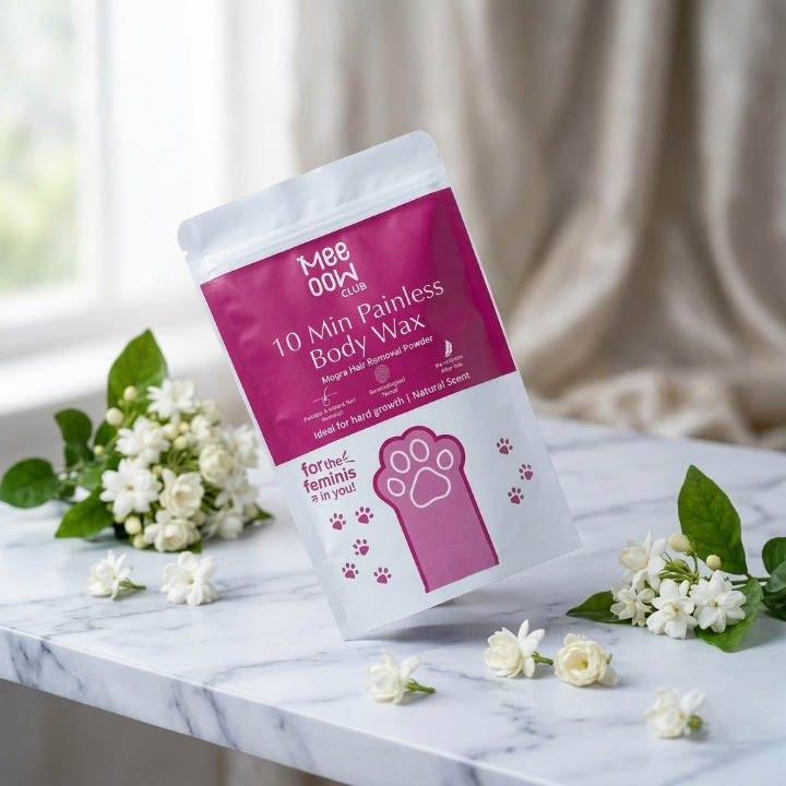 Meeoow Club 10 Min Painless Body Wax Powder �Mogra Scented Herbal Hair Removal Powder (100g)