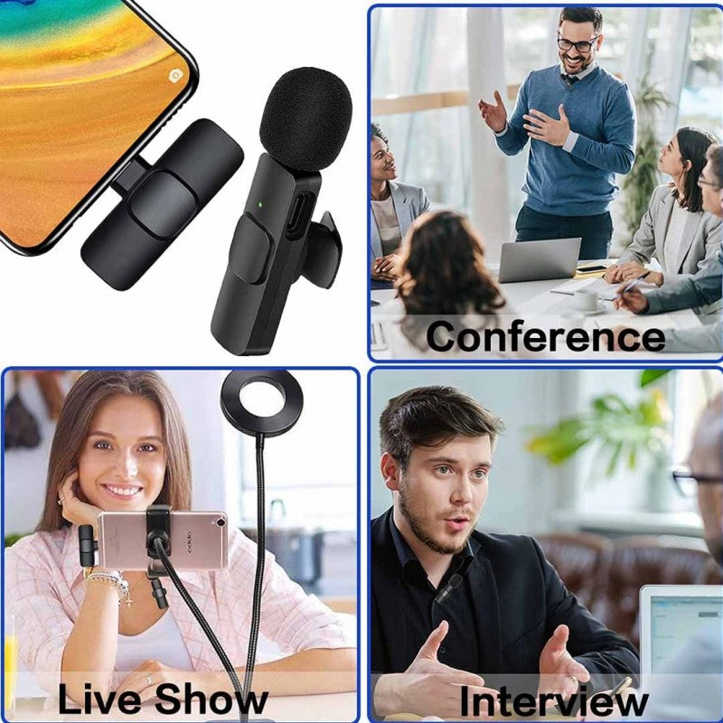 K11 2 IN 1 Collar Wireless Microphone Iphone/Android & Type C Supported