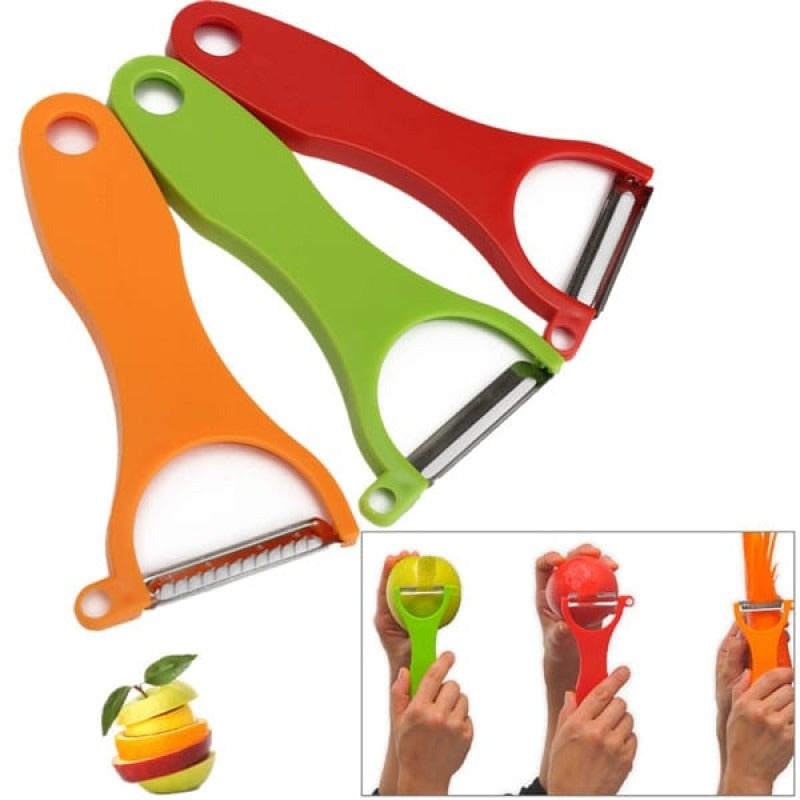 3-in-1 Vegetable and Fruit Peeler Set for easy peeling, slicing, and cutting of fresh produce