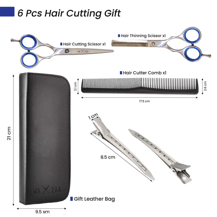 WAXZAA Professional Barber Scissors Kit �Premium Hair Cutting Accessories