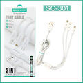 SOVO High Quality 3-in-1 Fast Charging  Cable �Multi Charging Cable for Micro USB, Type-C & Lightning Devices