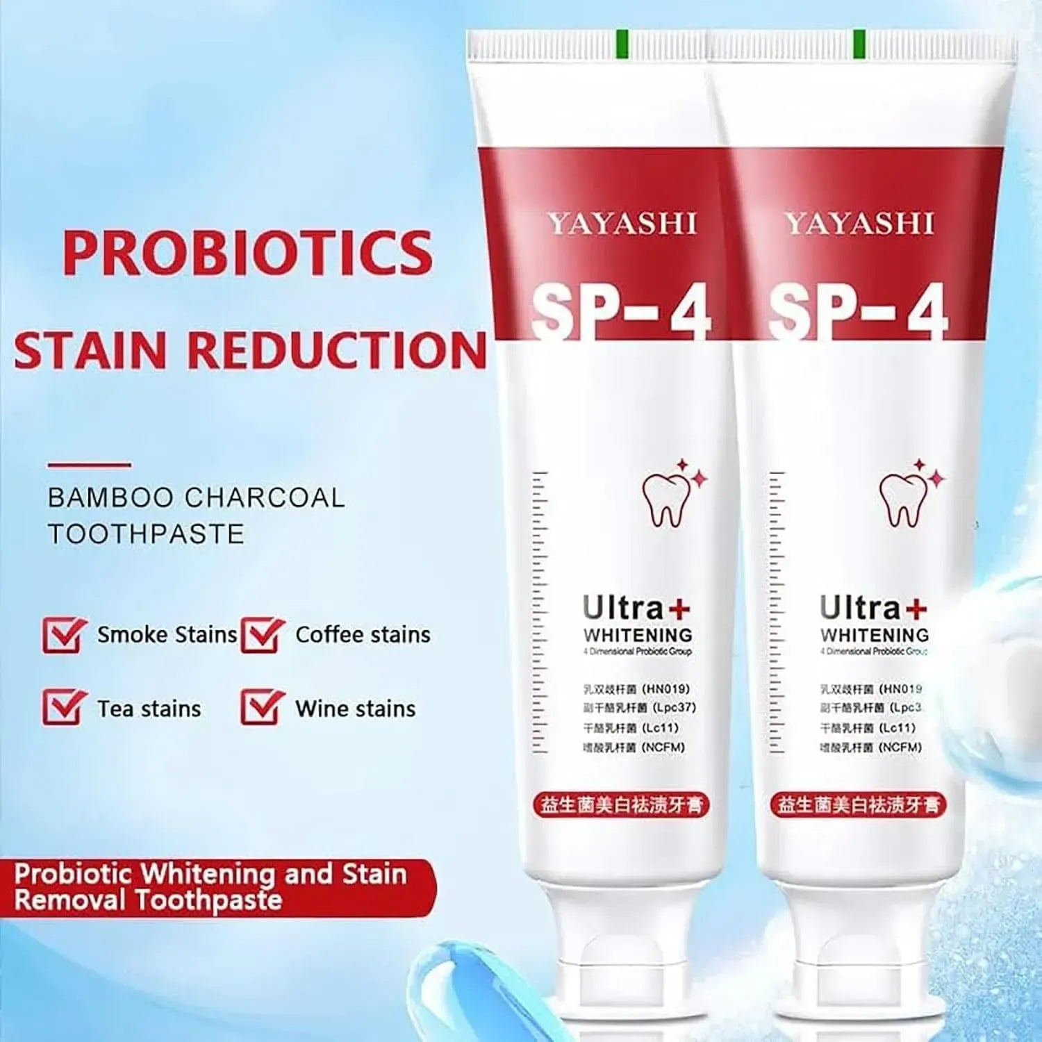 Yayashi SP 4 Ultra Whitening Toothpaste �Strong Stain Removal & Fresh Breath Daily Oral Care (120g)