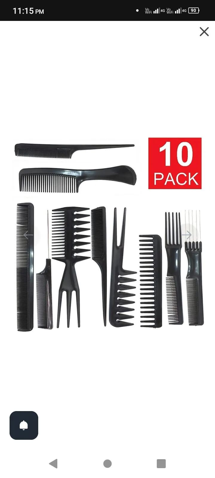 10 Pcs Professional Hair Styling Comb Set