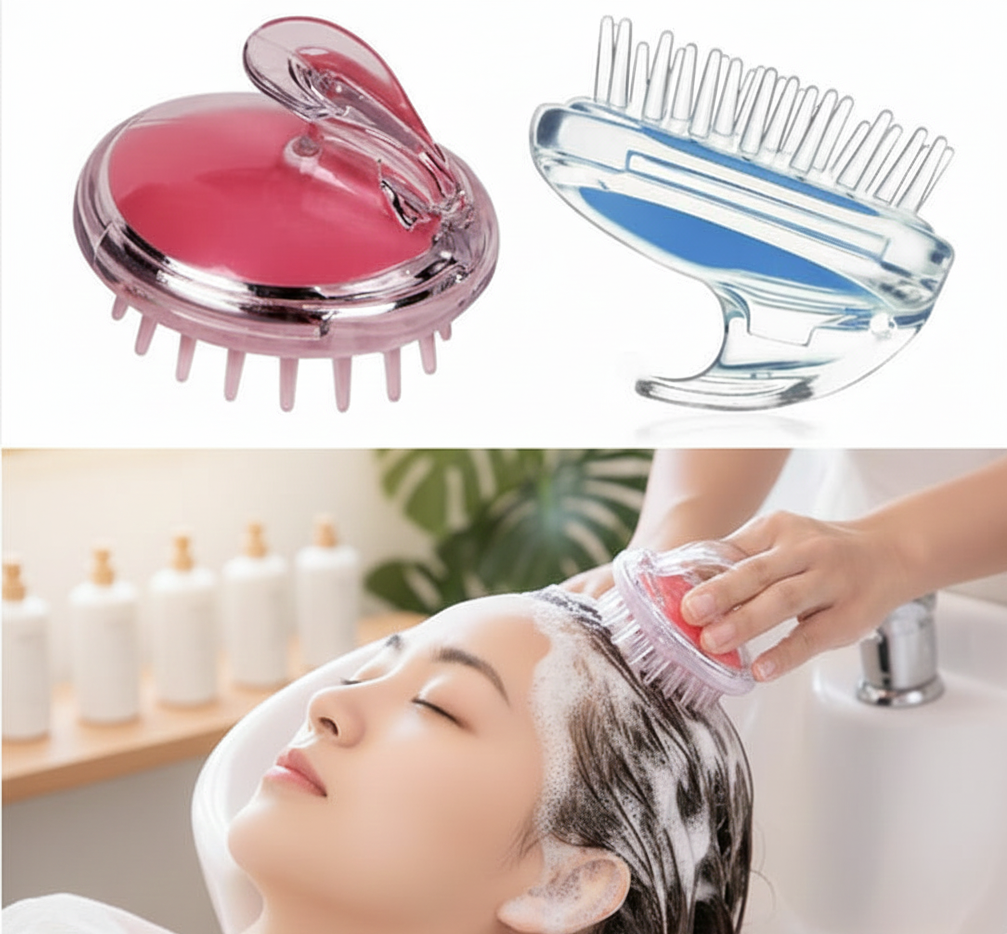Hair Wash Brush & Scalp Massage Comb �Anti-Dandruff Haircare Brush with Soft Silicone Bristles | Deep Scalp Cleanser, Hair Growth Massager, Anti-Itch, Anti-Hair Fall