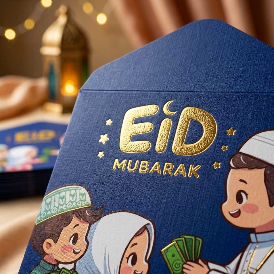 Eidi Envelope Pack of 8 �Premium Festive Cash Gift Envelopes for Eid