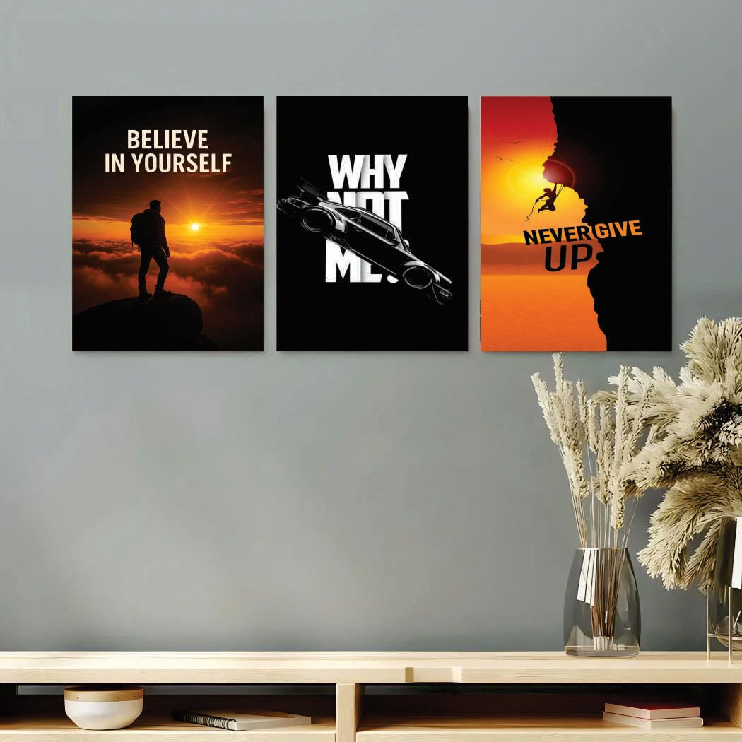 Set of 3 Premium Wall Art Photo Tiles �Modern Home Decor Sets