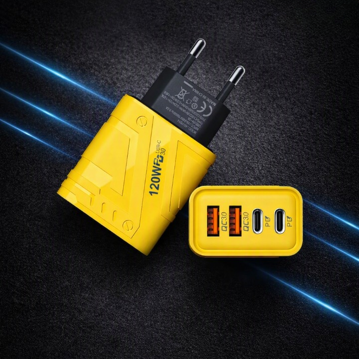 120W GaN Fast Charger 4-Port USB &