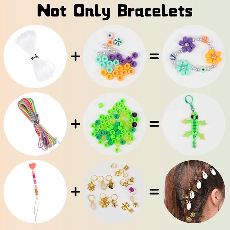 4000PCS Pony Beads Friendship Bracelet Making Kit