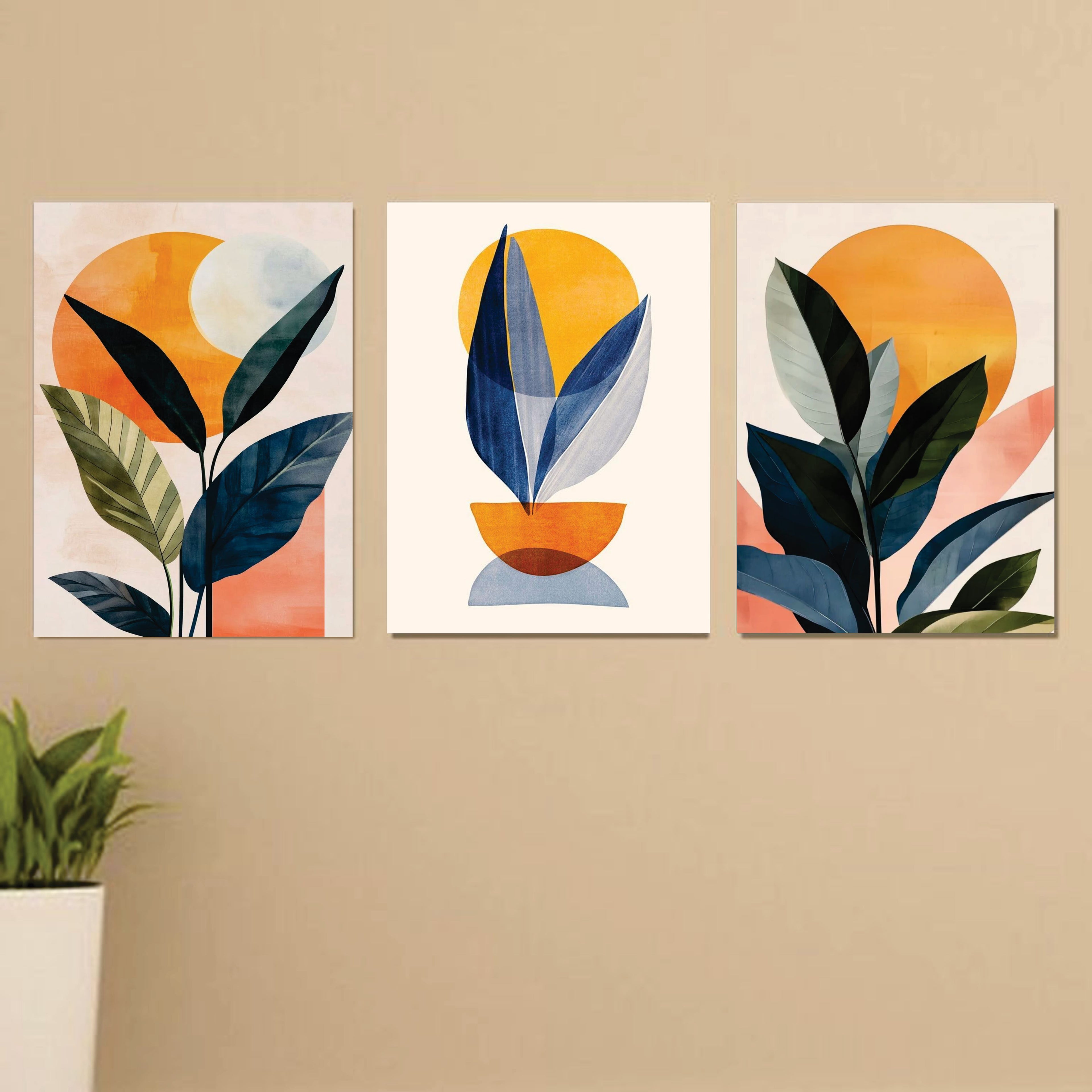 Set of 3 Premium Wall Art Photo Tiles �Modern Home Decor Sets 8x11