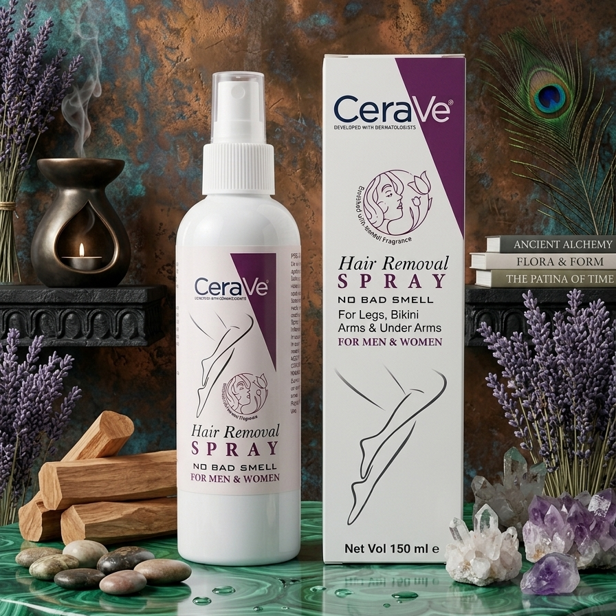 Purple CeraVe Hair Removal Spray - Gentle Body Hair Eliminator Smooth Skin Depilatory Formula Easy Spray Skincare Product For Men And Women - 150ML
