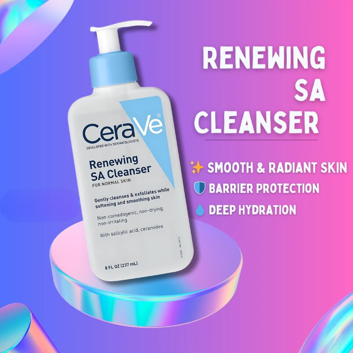 CeraVe Renewing SA Cleanser with Salicylic Acid �Exfoliating Face & Body Wash for Rough, Bumpy Skin (237ml)