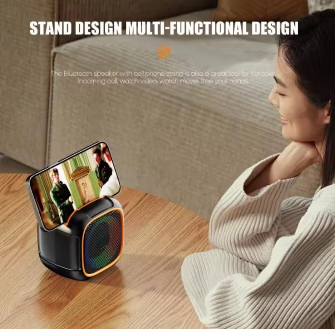 S11 Mini Portable Bluetooth Speaker with Phone Holder, RGB Lights, Super Bass & 10-Hour Playtime �Compact Travel Wireless Speaker (Random Color)