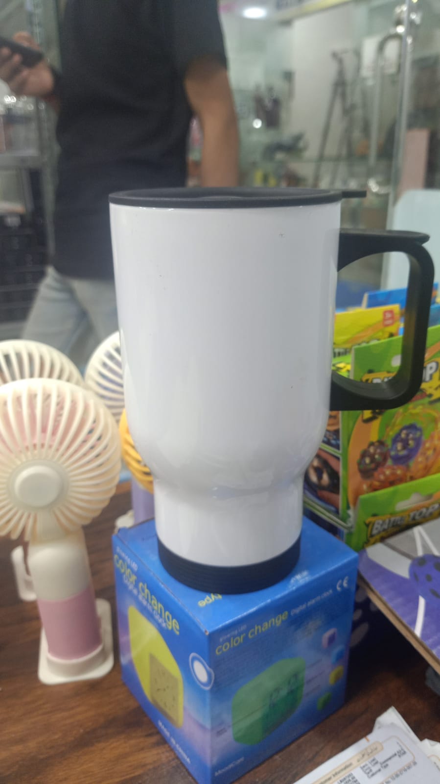 White Glossy Steel Coffee Mug 500ml �Durable Stainless Steel Cup for Hot & Cold Drinks | Office, Travel & Home Use