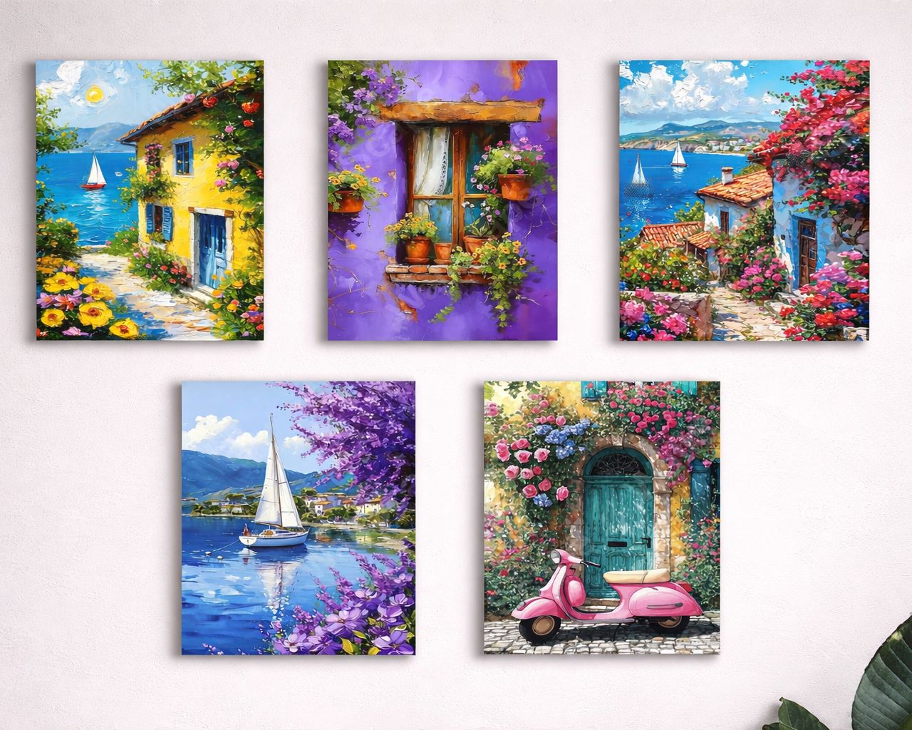 Set of 5 Premium Wall Art Photo Tiles �Modern Home Decor Sets 8x11