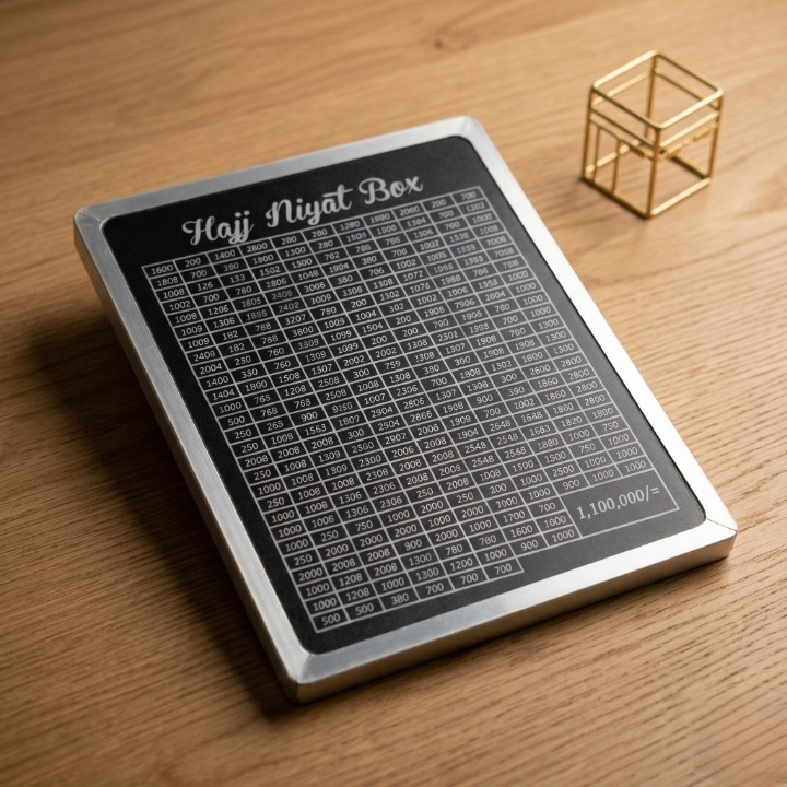Hajj Niyat Box �Premium Islamic Savings Tracker & Goal-Oriented Money Box - Non-Assembled