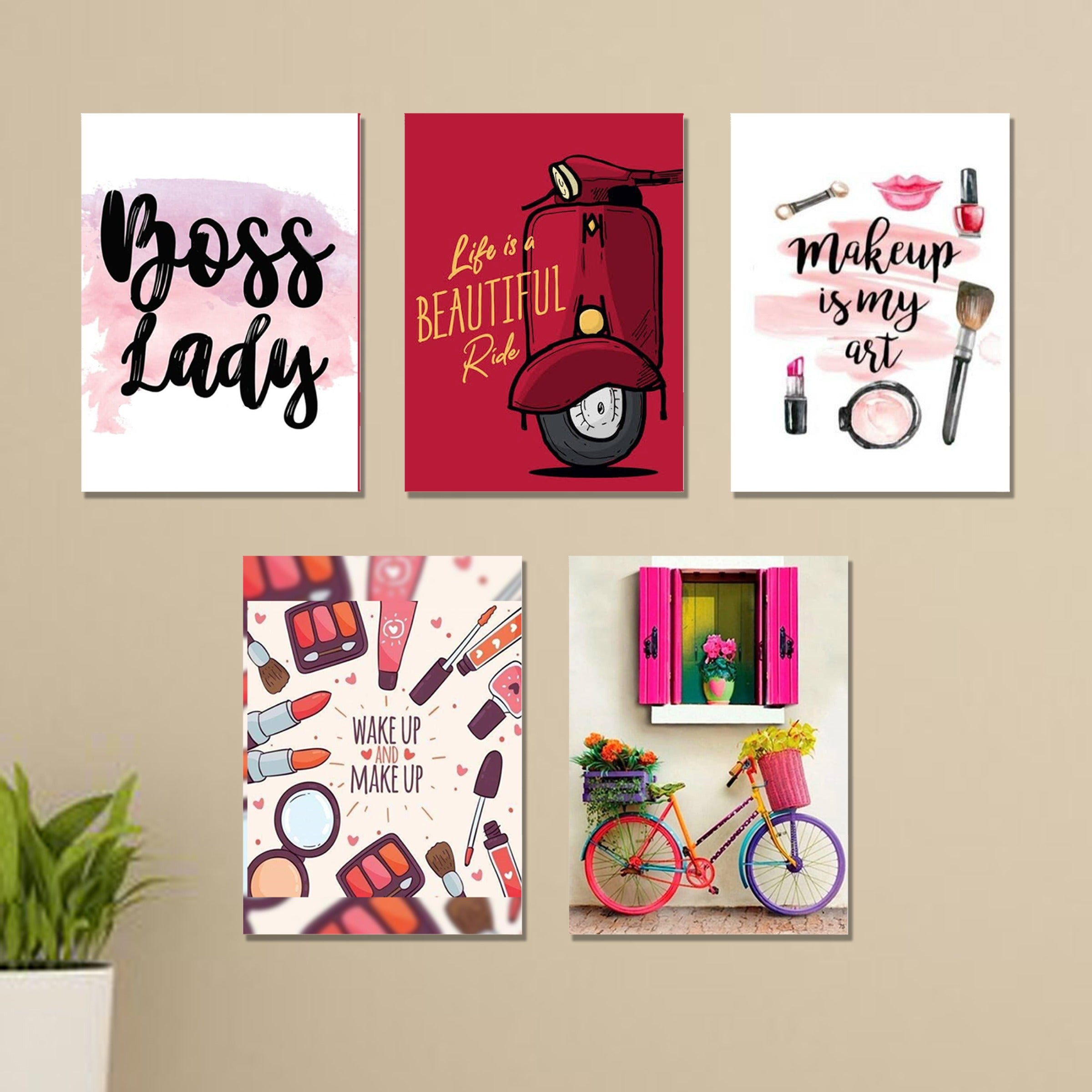 Set of 5 Premium Wall Art Photo Tiles �Modern Home Decor Sets 8x11