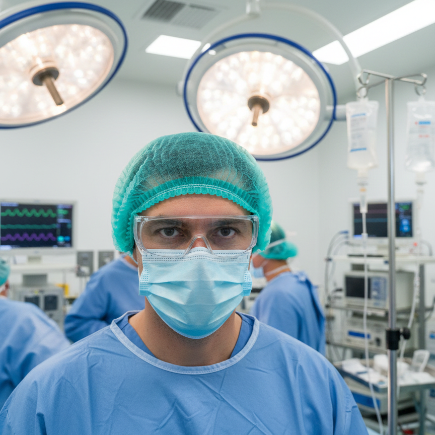 Disposable Surgical Cap �Breathable Non-Woven Head Cover for Medical & Hygiene Use (Pack of 100Pcs)