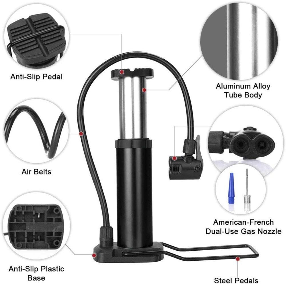 High Pressure Foot Air Pump �Heavy-Duty Mini Foot Pump for Bicycle, Ball, Scooter, Car & Inflatable Toys (Without Gauge) (Random Color)