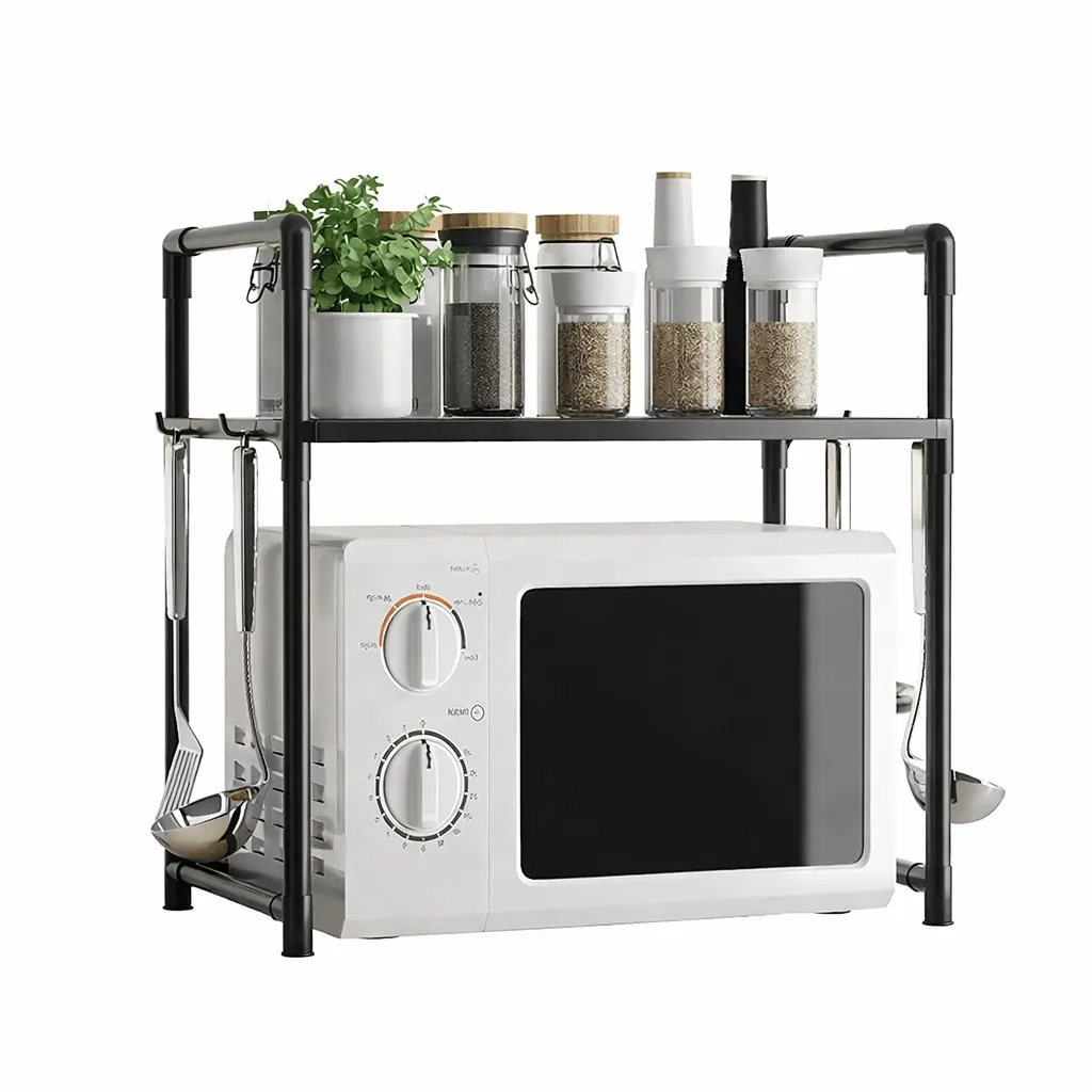 Microwave Oven Storage Rack 2-Tier Kitchen Organizer – photo 1