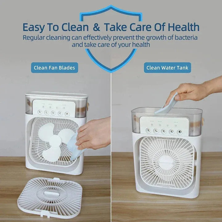 Next Nova Imported 10" Portable Air Cooler Fan �3-in-1 Mini AC Desktop Humidifier 7-Color LED