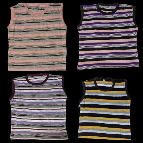 Pack of 4 Kids Multi-Color Code 5 Cotton Sando Set �Super Soft Breathable Summer Sleeveless Vest for Boys & Girls (Random Color Mix Design Size Medium)