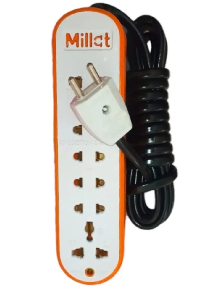 Extension Lead 5-Way | 4M Copper Wire | Power Switch | Multi-Socket Extension Cord | White
