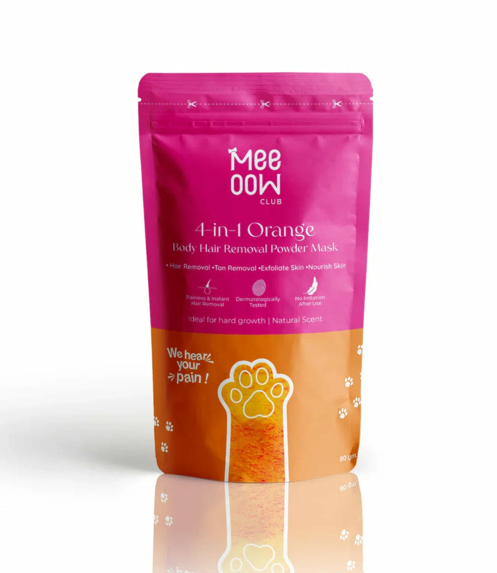Meeoow Club 10 Min Painless Body Wax Orange Hair Removal Powder for Women