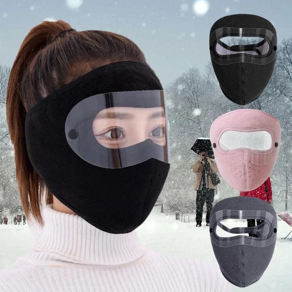 Full Face Shield | Dustproof Anti-Fog | Winter Warm Fleece Mask | Windproof Riding HD Shield �1Pc Random Colour