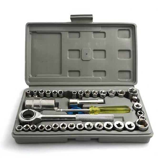 Aiwa 40 PCS Combination Socket Wrench Set �Complete Mechanical Tool Kit for Home, Garage & Automotive Repair