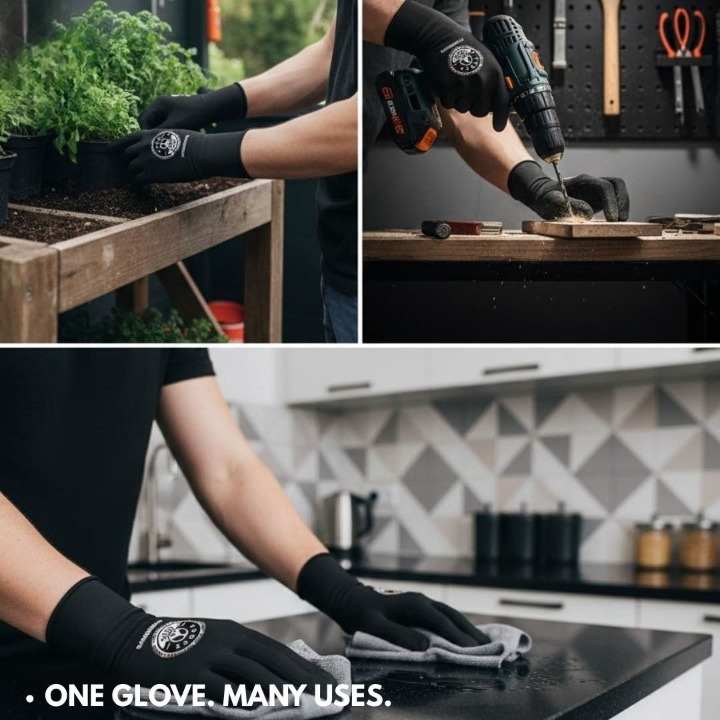 THREE GUYS High-Elasticity Multi-Purpose Gloves �Perfect for Mechanical Work, Car Detailing, Bike Riding, and More