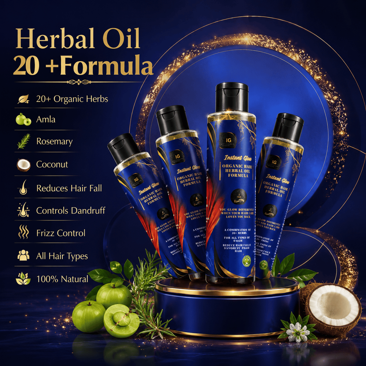 Instant Glow Herbal Oil 20+ Formula 200ml