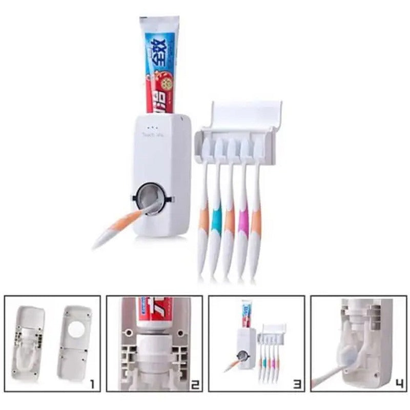 Automatic Toothpaste Dispenser With Toothbrush Holder Easy – photo 2