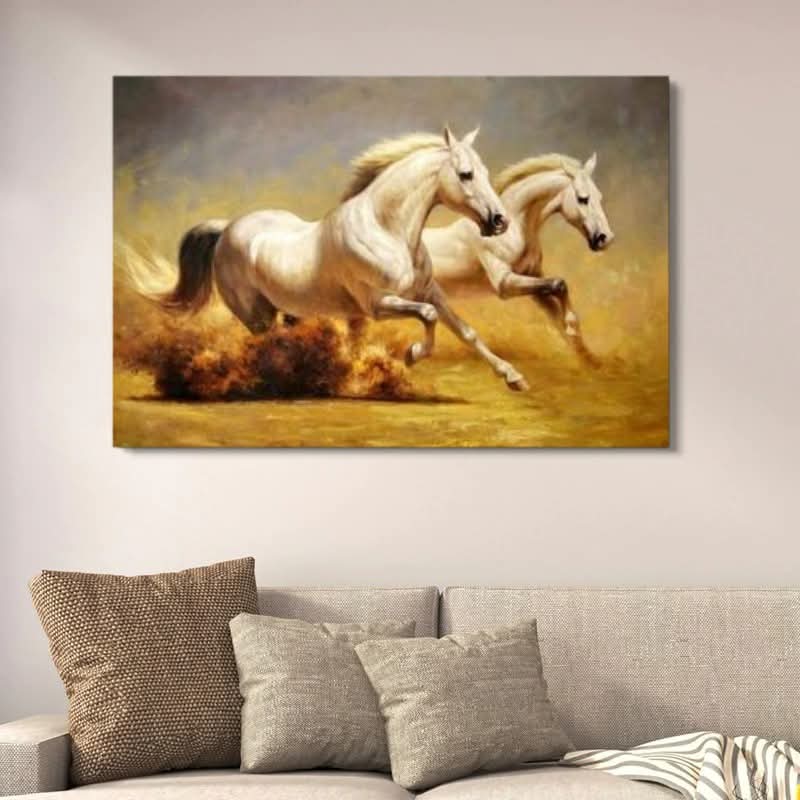 Galloping White Horses Wall Decor – photo 1