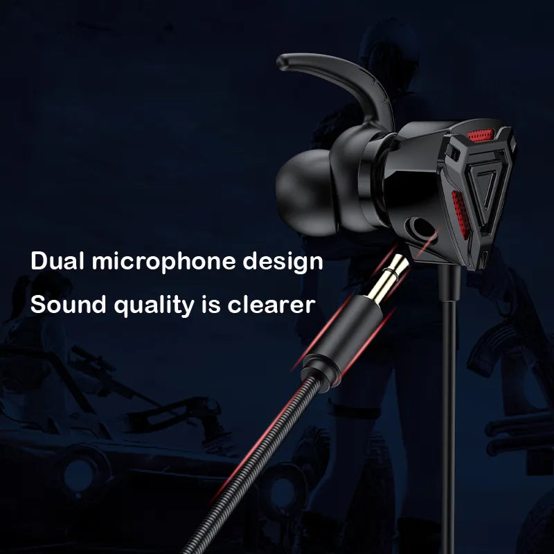 Ouve (3.5mm)  Gaming Headset For Pubg Ps5 Csgo Games Wired Earphone Microphone Volume Control In-Ear Headphone For Pc Gamer