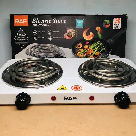 RAF Electric Stove �Dual Coil Burner, Fast Heating & Easy-to-Clean Portable Cooktop