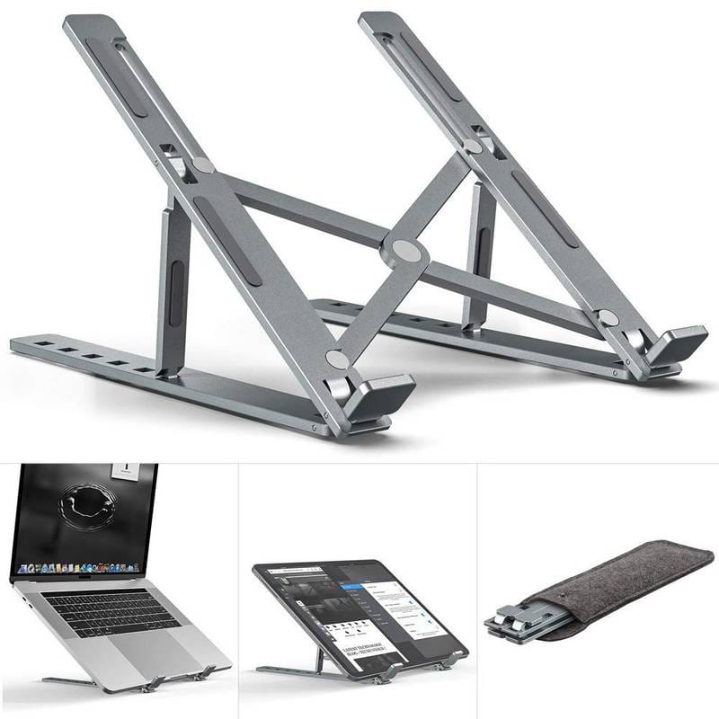 Speed-X Professional Adjustable Aluminium Laptop Stand �Heavy Duty 16 Inch Height, Foldable & Portable (6 Angles)