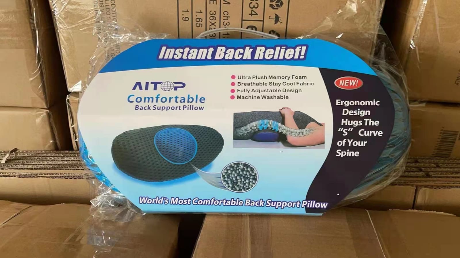 Comfy Curve Back Pain Relief Cushion Ergonomic Support For Comfortable Sitting