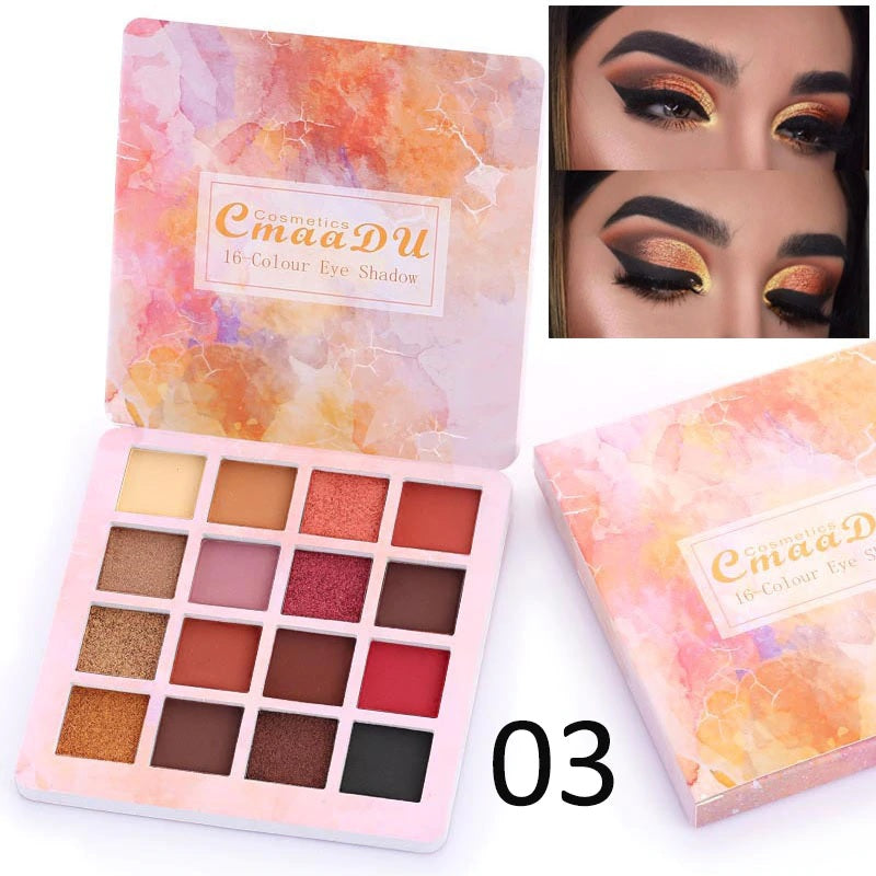 16 Color Eyeshadow Makeup Palette Matte & Shimmer Powder Eye Shadow Kit - Multi Color