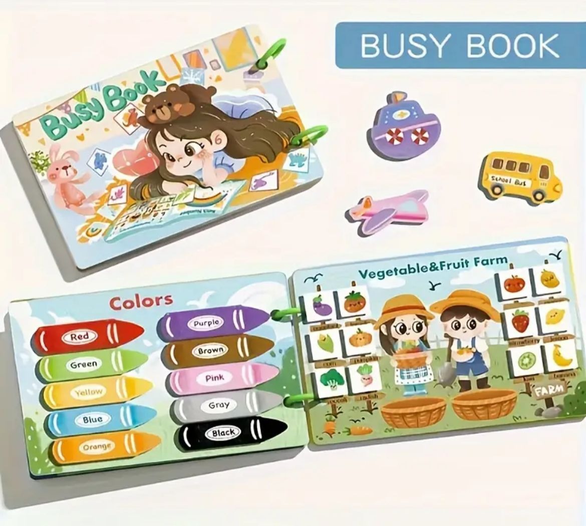 Montessori Quiet Busy Book for Toddlers �12 Theme Educational Learning Activity Book for Kids | Early Development Toy