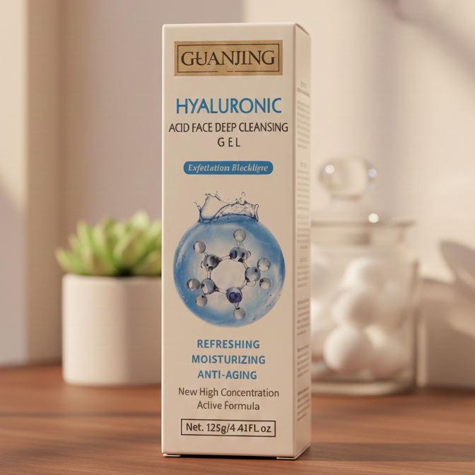 GUANJING Hyaluronic Acid Deep Cleansing Face Gel �Refreshing, Moisturizing & Anti-Aging (125g)