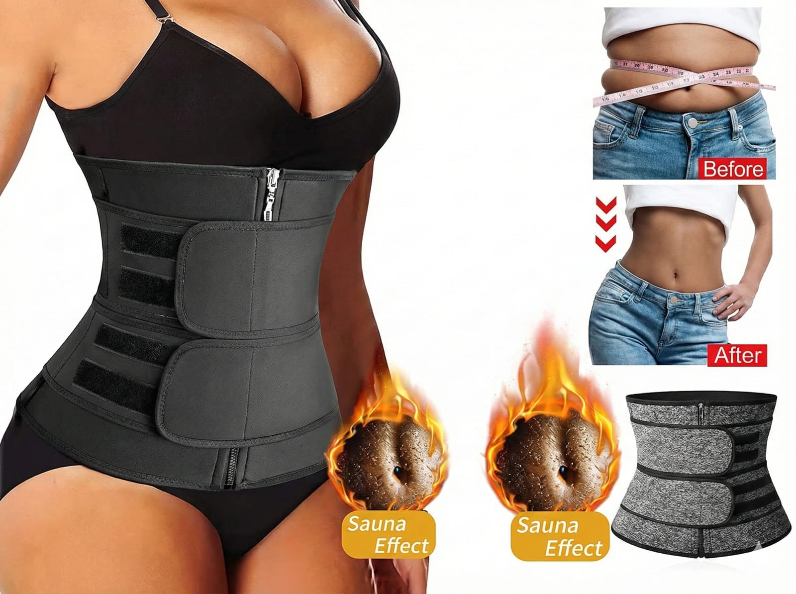 Women Waist Trainer Neoprene Body Shaper Belt Slimming Sheath Belly Reducing Shaper Tummy Sweat Shapewear Workout Shaper Corset