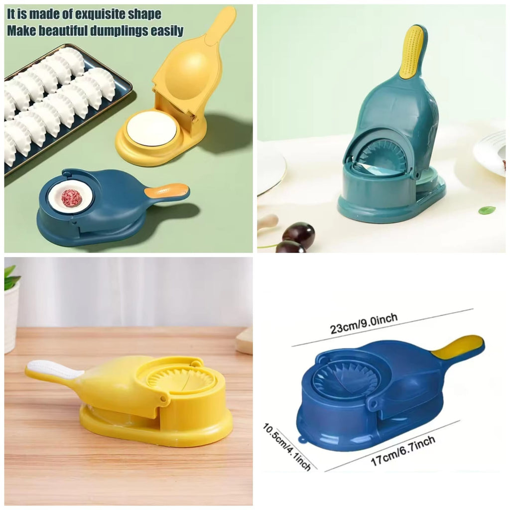 2-in-1 Manual Dumpling Maker & Dough Press Machine | Portable Samosa & Gujiya Mould Tool | Easy Kitchen DIY Pastry Accessory