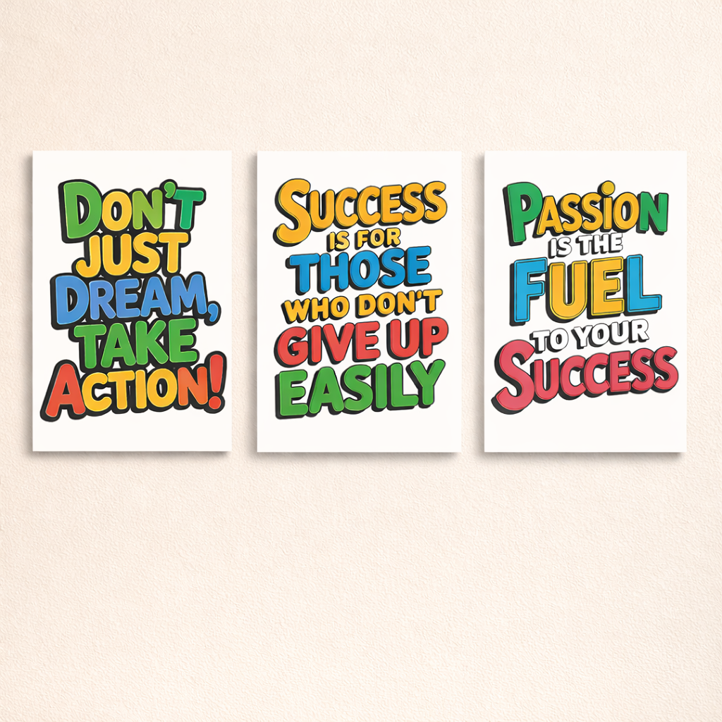 Set of 3 Premium Wall Art Photo Tiles �Modern Home Decor Sets 8x11